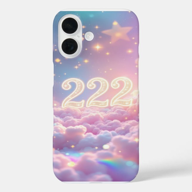 222 Angel-Zahlenmanifestation - Gleichgewicht und  iPhone 16 Hülle (Rückseite)