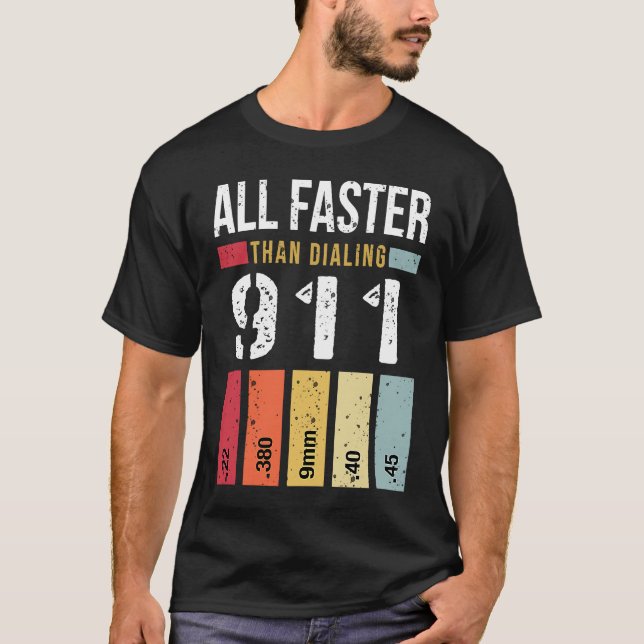 22 380 9mm 40 45 Alle schneller als das Wählen von T-Shirt (Vorderseite)
