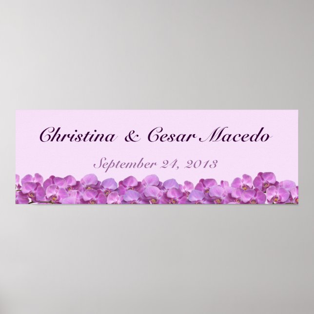 22,5"x7,5" Personalisiert Banner Lila Orchideen au Poster (Vorne)