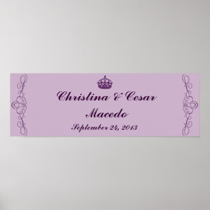 22,5"x7,5" Personalisierte Royal Lila Crown/Wirbel Poster