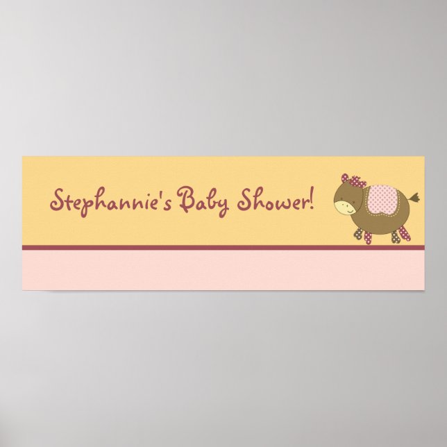 22,5"x7,5" Personalisierter Banner Abbys Farm Pink Poster (Vorne)