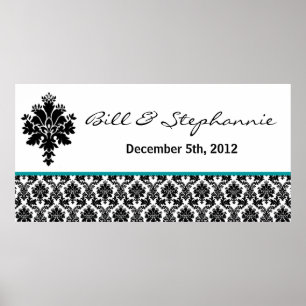 22.5"x7.5" Personalisierter Banner Schwarzer Aquam Poster