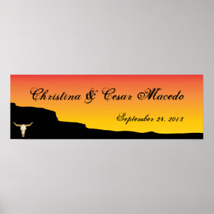 22,5"x7,5" Personalisierter Wüstenberg Sonnenunter Poster