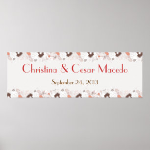 22,5"x7,5" Personalisiertes Banner Coral Pink Brow Poster