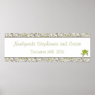 22,5"x7,5" Personalisiertes Banner Grüne Blüte Poster