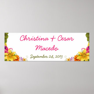 22,5"x7,5" Personalisiertes Banner Hawaiianisches Poster