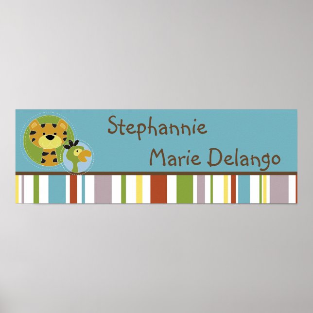 22,5"x7,5" Personalisiertes Banner Jungle Tales Sa Poster (Vorne)