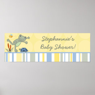22,5"x7,5" Personalisiertes Banner Leap Frog Turtl Poster