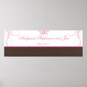 22,5"x7,5" Personalisiertes Banner Pink Kronleucht Poster