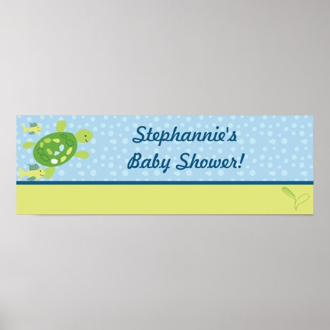 22,5"x7,5" Personalisiertes Banner Schildkrötenrif Poster (Vorne)