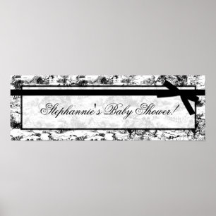 22,5"x7,5" Personalisiertes Banner Schwarz-weiß To Poster