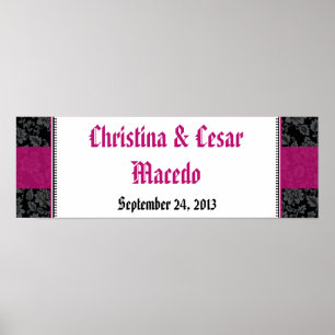 22,5"x7,5" Personalisiertes Banner Schwarzer Flor  Poster