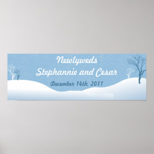 22,5"x7,5" Personalisiertes Banner Winter Blue Chr Poster