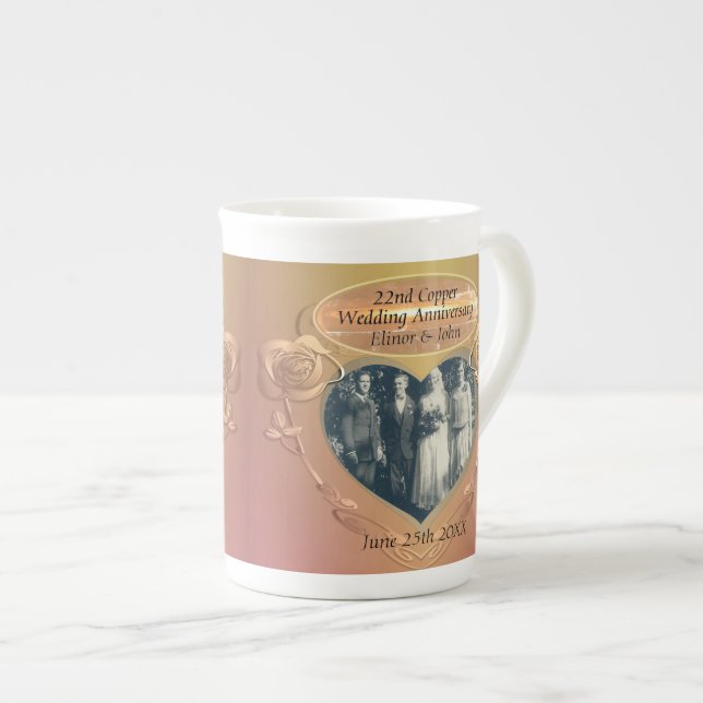 22./7. Kupferjubiläum + 2 Fotos Tasse (Vorderseite Rechts)