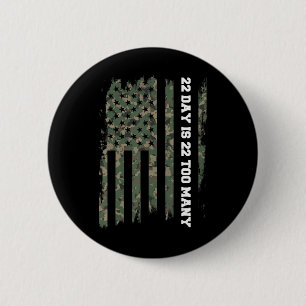 22 a Day Veteran lebt Matter Army Suicide Awarene Button
