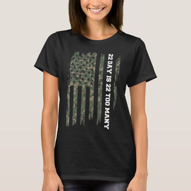22 a Day Veteran lebt Matter Army Suicide Awarene T-Shirt (Vorderseite)