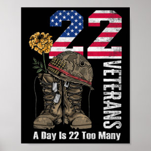 22 a Tag ist 22 zu viele Veteranen Selbstmord Bewu Poster