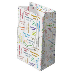 22. April Geburtstagsgeschenktasche Kleine Geschenktüte
