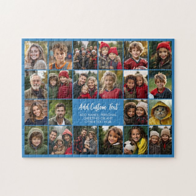 22 Foto-Collage Moderne Gitter mit 2 Textfeldern (Horizontal)