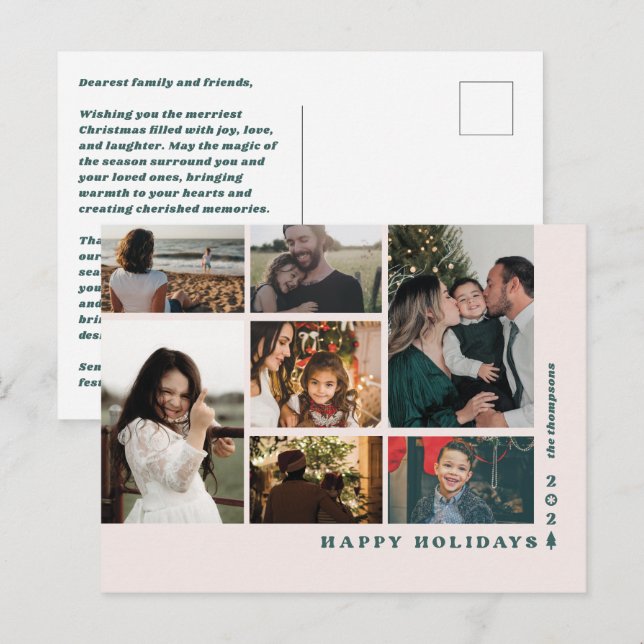 22 Foto Multi--Weihnachtskarte Feiertagspostkarte (Vorne/Hinten)