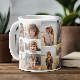 22 Fotocollage - Minimales Raster mit Weiß Kaffeetasse