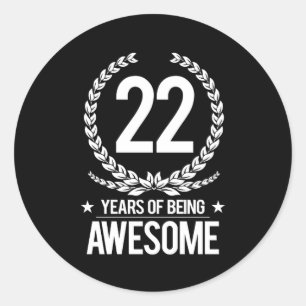 22. Geburtstag (22 Jahre des Seins fantastisch) Runder Aufkleber