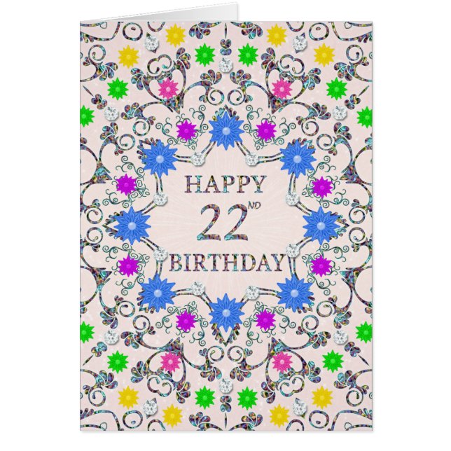 22. Geburtstag Abstrakte Blume (Vorne)