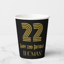 22. Geburtstag: Art Deco Inspiriert Look "22" & Na Pappbecher