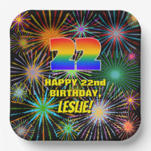 22. Geburtstag: Farbenfrohe, lustige feierliche Fe