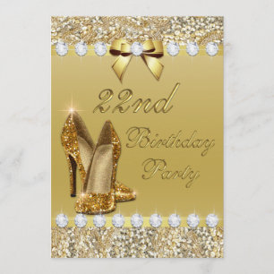 22. Geburtstag klassische Heelse Sequins Diamonds Einladung