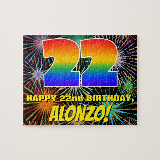 22. Geburtstag: Spaß, bunte feierliche Feuerwerke (Horizontal)