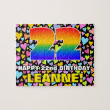 22. Geburtstag — Spaß, Liebende Herzformen + "22"