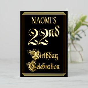 22. Geburtstagsparty - Extravagantes Drehbuch und  Folieneinladung