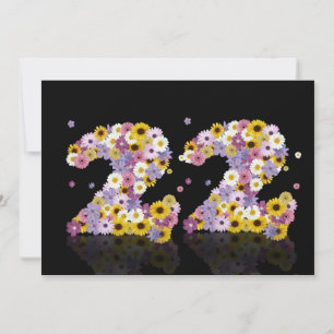 22. Geburtstagsparty mit Blumenbriefen Einladung