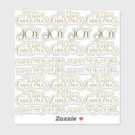 22 Gold Frohe Weihnachten Glück Neues Jahr & Freud Aufkleber