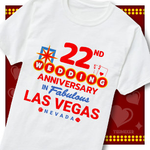 22. Hochzeitsjubiläum Fabelhaftes Las Vegas Paar T-Shirt