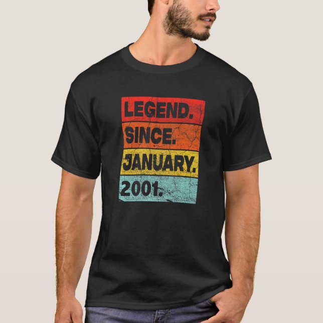 22 Jahre alte Legende Seit Januar 2001 22. Birthda T-Shirt (Vorderseite)