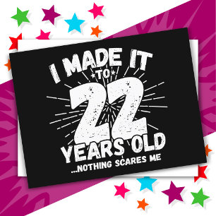 22 Jahre alter sarkastischer Meme Lustiger 22. Geb Postkarte
