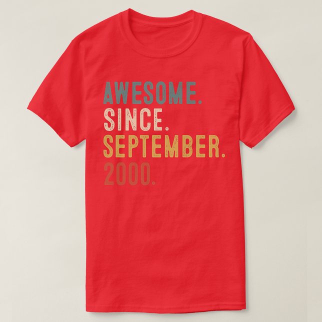 22 Jahre altes Geschenk Phantastisch seit Septembe T-Shirt (Design vorne)