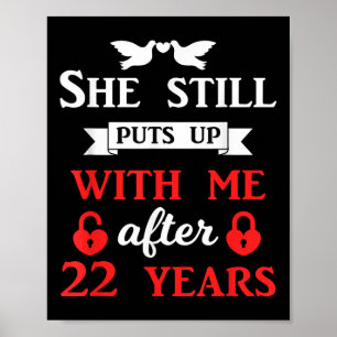 22 Jahre Hochzeit Jubiläum Familie Ehemann Ehefrau Poster