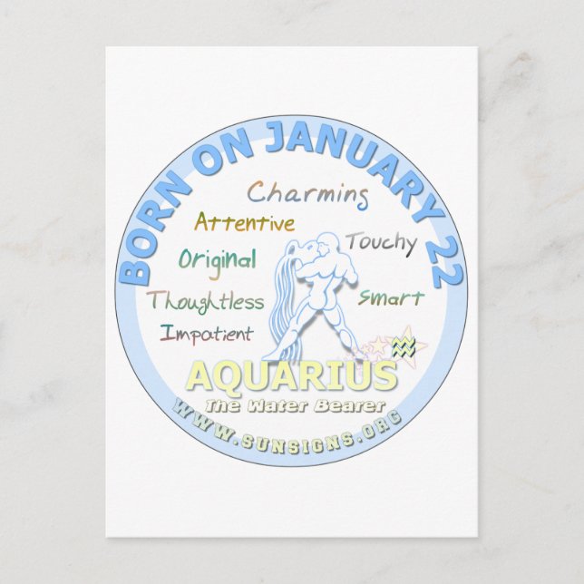 22. Januar - Aquarius Postkarte (Vorderseite)