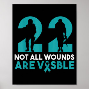 22 Nicht alle Wunden sind sichtbar Ptsd-Bewusstsei Poster