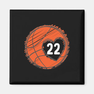 #22 Number 22 - Bysketbyll Graphic Sprichwort Byll Magnet