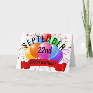 22. September Geburtstag Karte