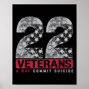 22 Sterne Veteran Suicide Bewusstsein Poster