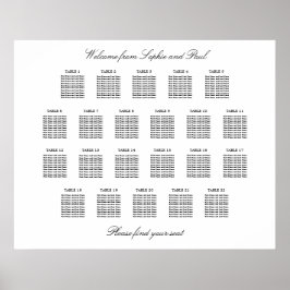 22 Tabelle Elegantes Minimalistisches Sitzdiagramm Poster