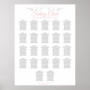 22 Tableau Mariage rose et gris