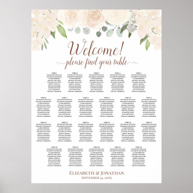 22 Tableau Plomb Pêche Florale Mariage Platine Pla (Devant)