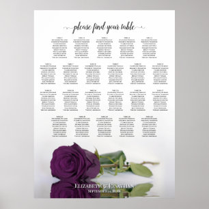 22 Tableau Plum violet Rose Mariage Siège