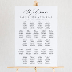 22 Tische Willkommen Sitzplan Poster